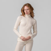 merinoull zip-polo warm janus classic dame hvit