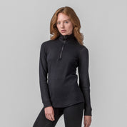 merinoull zip-polo extra-warm janus classic dame svart